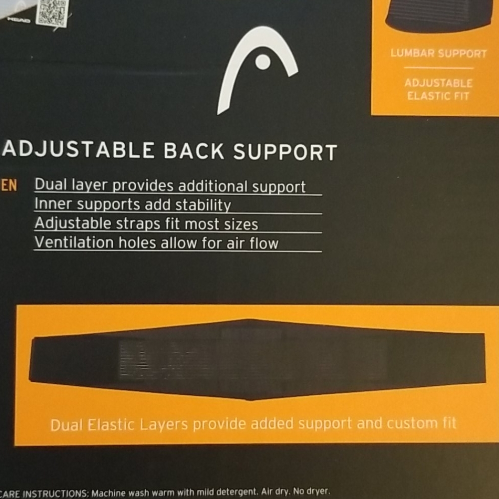 HEAD Fitness Unisex Adjustable Back Support - Picture 6 of 6